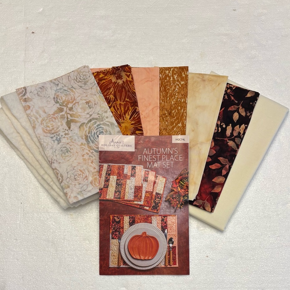 Complete Autumn/Thanksgiving Quilted Placemat Kit